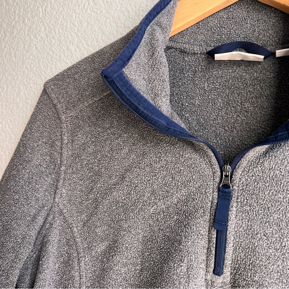 LL Bean Soft Brushed Fitness Fleece 1/4 Zip Gray Pullover Sweatshirt Women’s - Picture 4 of 14